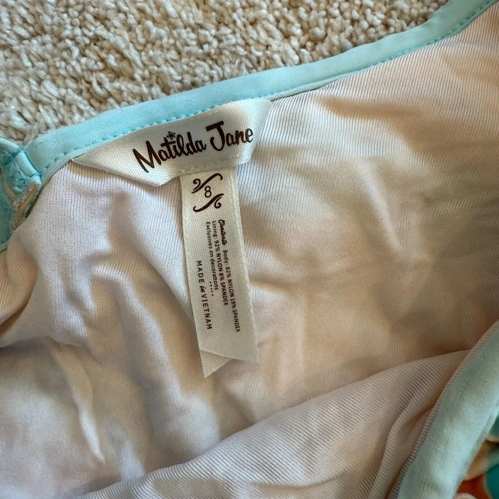 Matilda Jane Dream Chasers‎ Lollipop Lines Swimsuit Bathing Suit Girls 8 #3171